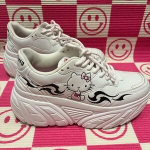 Hello Kitty Women's White Platform Sneakers